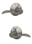 Schlage Accent Hall & Closet Door Lever Handle Knob Satin Nickel F10VACC619. Fixed Price $23.95.