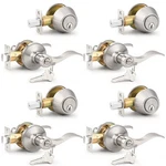 Probrico 4 Pack Keyed Alike Entry Handlset With Single Cylinder Deadbolts Combo. Fixed Price $97.01.