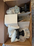 Nostalgic Warehouse Waldorf Glass Door Knob Set Black Privacy Mortise New. Fixed Price $75.00.