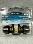 Defiant Bed & Bath Locking Interior Door Knob 332-224 Antique Brass New Sealed. Fixed Price $14.38.