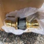 Lot Of 2 Schlage Privacy Locking Door Handle F40N Bel 605 Shiny Brass Plated. Fixed Price $48.50.