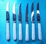 Vintage Premier Cutlery Knife Set 6 Imitation Pearl Handles, Mcm. Fixed Price $42.92.