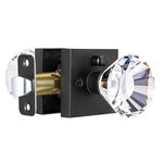 Glass Crystal Door Knobs Interior With Lock, Matte Black Modern Diamond Priva.... Fixed Price $50.22.