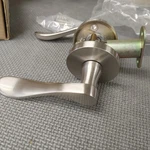 Emtek Luzern Lever Passage Satin Nickel Disk Rosette Left Hand 5109LULHUS15. Fixed Price $125.00.