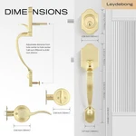 Gold Front Door Handle Deadbolt Set, Classic Lock All Key.... Fixed Price $91.95.