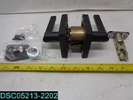 Schlage F10LAT622COL Latitude Passage Door Lever Set Collins Trim Matte Black. Fixed Price $38.68.