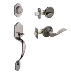Copper Creek Heritage Antique Nickel Door Handleset With Waverlie Trim. Fixed Price $49.99.