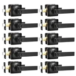 Gobekor 10 Pack Matte Black Privacy Door Levers Bedroom Handle With Lock.... Fixed Price $142.51.