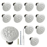 Biaungdo 12 Pcs White Ceramic Kitchen Cabinet Knobs And Pulls, Retro. Fixed Price $18.29.