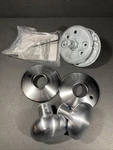 Schlage FC172PLY626KIN Plymouth Nonturning Knob Set W/ Kinsler Trim Satin Chrome. Fixed Price $18.99.