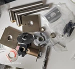 Emtek C5210STUUS15 Stuttgart Privacy Door Lever Set W/square Rose, Read. Fixed Price $60.00.