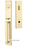 Emtek Assa Abloy - Lausanne Tubular Entry Set Hercules Lever Satin Brass. Fixed Price $350.00.