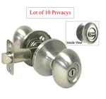 10 Privacy Satin Nickel Finish Oval Handle Knobs Door Lock For Bedroom Bathroom. Fixed Price $126.00.