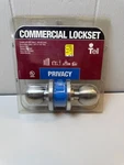 Commercial Privacy Lockset Ball Knob Tell Manufacturing CL100004 Sv Series. Fixed Price $15.95.
