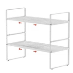 Jkxoo 2PACK Expandable Cabinet Shelf Organizers, Stackable Metal Shelves Exte.... Fixed Price $131.47.