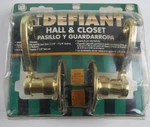 Vtg. Defiant Hall & Closet Non-locking Interior Door Knob Polished Brass Nip. Fixed Price $11.89.