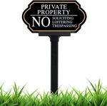 Private Property No Trespassing Sign With Stake, Soliciting For House 5X. Fixed Price $13.79.