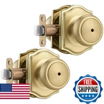 Ncsen 2 Pack Gold Door Knobs With Camelot Trim,interior Lock,coas. Fixed Price $42.57.