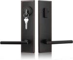 Modern Oil Rubbed Bronze Front Door Handle & Deadbolt Set, Reversible Design. Fixed Price $133.99.