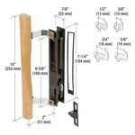 Crl Wood/black Flush Mount Sliding Glass Door Handle Set 6-5/8" Screw Holes For. Fixed Price $55.00.