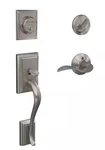 Schlage Addison Front Entry Handleset W/ Accent Lever - Satin Nickel. Fixed Price $78.99.