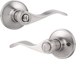 Gobrico Keyless Satin Nickel Bed Bath Privacy Wave Door Lever Handle Lock. Fixed Price $22.00.