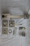 Emtek Baden Solid Brass Dummy Handleset Model: 4810US15 Satin Nickel Read Descri. Fixed Price $239.88.