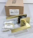 Baldwin Square Passage Lever Set With Contemporary Rose - Satin Brass. Fixed Price $82.81.