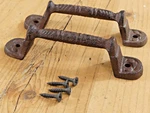 2 Cast Iron Rustic Barn Gate Shed Door Handles Fancy Drawer. Fixed Price $15.99.