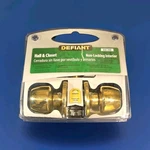 Defiant Hall & Closet Door Knob Polished Brass Non-locking Passage New 332-240. Fixed Price $14.99.