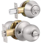 Entry Door Knob Deadbolt Set Double Cylinder Keyed Alike Satin Nickel 6 Pack. Fixed Price $99.66.