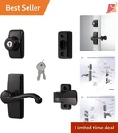 Elegant 4-PIECE Black Door Handle Set With Key Lock Deadbolt For Security. Fixed Price $79.97.