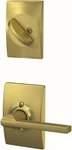 Schlage Latitude Single Cylinder Interior Pack F59 608 Cen Satin Brass. Fixed Price $21.99.