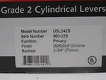 Uscan Grade 2 Privacy Lever Lock - Dull Chrome For Restroom. Fixed Price $89.99.
