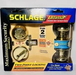 Schlage Maximum Security Deadbolt(ansi Grade 2), Two Point Locking, Bright Brass. Fixed Price $34.99.
