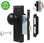 Mortise Keyed Lock Set Matte Black Interior Door Replacement Hardware Knob. Fixed Price $31.99.
