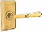 Emtek 8121TRHUS7 Turino Door Lever With Rectangular Rose Antique Brass. Fixed Price $120.00.