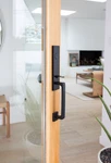 Emtek Davos 4818US19 Single Cylinder Keyed Entry Handleset Flat Black Complete. Fixed Price $425.00.