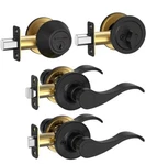 Ticonn Black Door Handle, Traditional Wave Style Matte Reversible. Fixed Price $47.79.