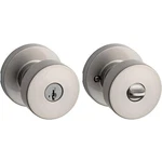 Kwikset Pismo Satin Nickel Entry Door Knob With Smartkey And Microban Technology. Fixed Price $22.99.