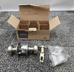 (qty 2) Schlage F10 Ply 619 Passage Door Knob 16-080 Hall & Closet Satin Nickel. Fixed Price $31.81.