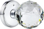 Crystal Glass Door Knobs Interior With Lock, Round .privacy, Polished Chrome. Fixed Price $71.23.