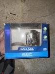 Schlage Accent Camelot Bed & Bath Door Lever Handle Satin Nickel F40 619. Fixed Price $40.00.