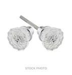 New Pair Of Fluted Crystal Door Knobs W/ Solid Brass Bases, Polished Nickel (rh). Fixed Price $42.50.