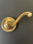 French Door Rope Design Antique Solid Brass Lever Handle & Escutcheon Plate. Fixed Price $36.40.