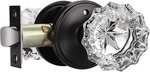 Knobwell Modern Round Crystal Door Knobs With Lock, Frosted Glass Int. Fixed Price $44.87.