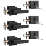 Brotima 3 Pack Square Passage Door Levers And Double Cylinder Deadbolts Combo. Fixed Price $90.29.
