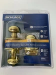 Schlage Security Set Door Handle Deadbolt Bright Brass Please Read. Fixed Price $34.99.