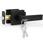 Estmoon Entry Door Handle, Black Knob With Lock Key, Entrance Front .... Fixed Price $26.47.