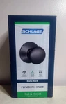 Schlage Passage Door Knob In Matte Black Hall/closet, Plymouth F10 622. Fixed Price $8.79.